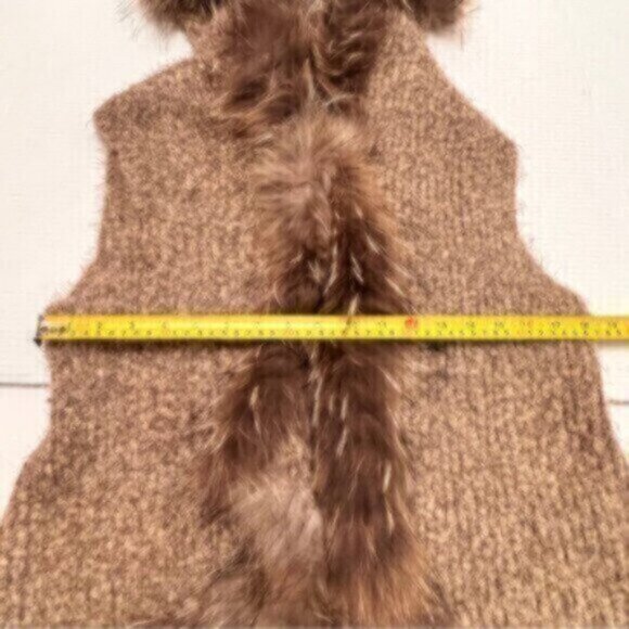 RUDSAK * Genuine Fur trimmed knitted vest jacket M - L EUC - Picture 7 of 10